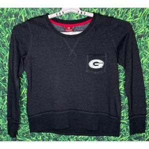Georgia Bulldogs UGA Dawgs Medium Gray Pullover Sweatshirt Fleece Lined